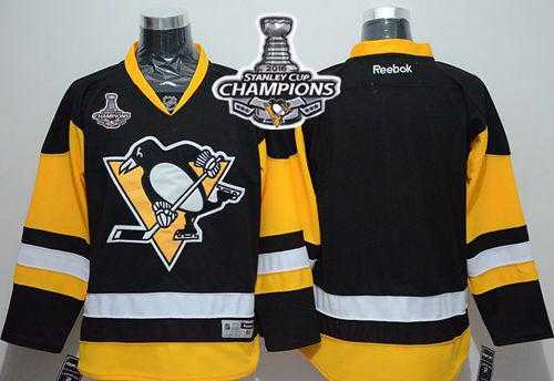 Pittsburgh Penguins Blank Black Alternate 2016 Stanley Cup Champions Stitched NHL Jersey