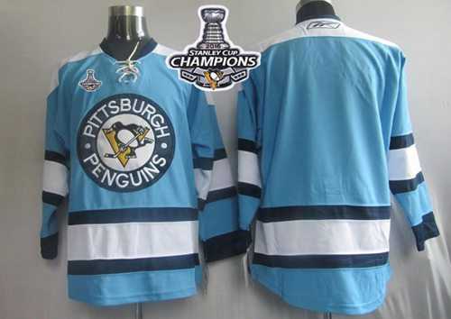 Pittsburgh Penguins Blank Blue 2016 Stanley Cup Champions Stitched NHL Jersey