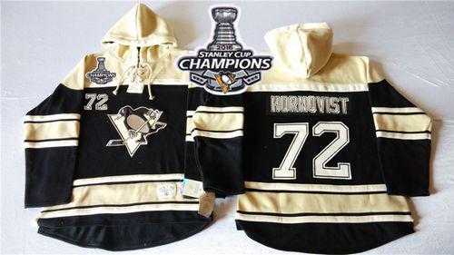 Pittsburgh Penguins #72 Patric Hornqvist Black Sawyer Hooded Sweatshirt 2016 Stanley Cup Champions Stitched NHL Jersey