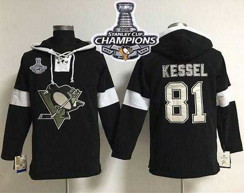 Pittsburgh Penguins #81 Phil Kessel Black 2016 Stanley Cup Champions Pullover NHL Hoodie