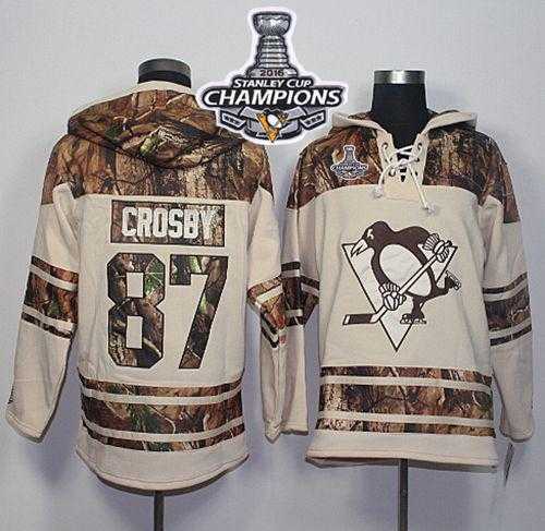 Pittsburgh Penguins #87 Sidney Crosby Cream-Camo 2016 Stanley Cup Champions Stitched NHL Jersey