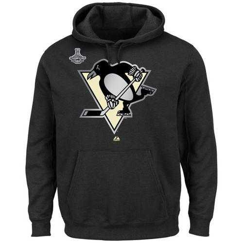 Pittsburgh Penguins Majestic Game Reflex 2016 Stanley Cup Champions Pullover Hoodie Black