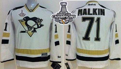 Youth Pittsburgh Penguins #71 Evgeni Malkin White 2014 Stadium Series 2016 Stanley Cup Champions Stitched NHL Jersey