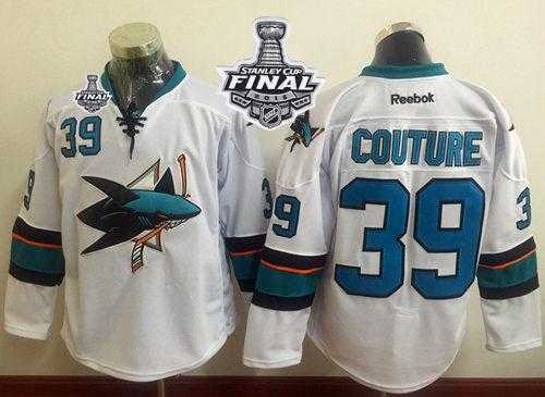 San Jose Sharks #39 Logan Couture White 2016 Stanley Cup Final Patch Stitched NHL Jersey