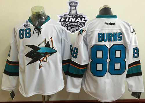 San Jose Sharks #88 Brent Burns White 2016 Stanley Cup Final Patch Stitched NHL Jersey San Jose Sharks #88 Brent Burns White 2016 Stanley Cup Final Patch Stitched NHL Jersey