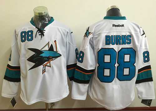 San Jose Sharks #88 Brent Burns White Stitched NHL Jersey