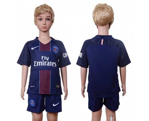 Paris Saint-Germain Blank Home Kid Soccer Club Jersey