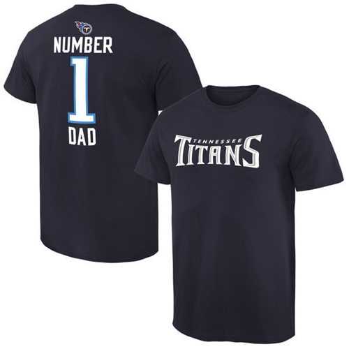 Men's Tennessee Titans Pro Line College Number 1 Dad T-Shirt Navy
