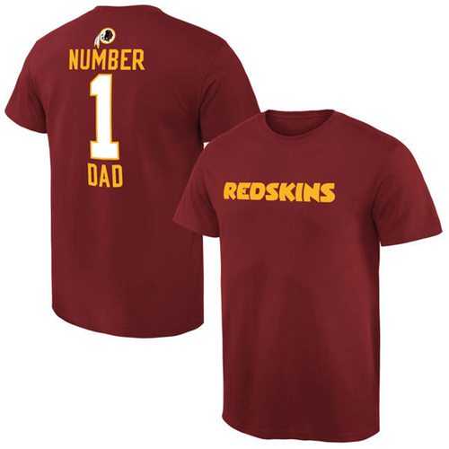 Men's Washington Redskins Pro Line College Number 1 Dad T-Shirt Red