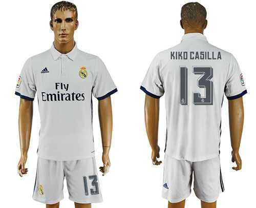 Real Madrid #13 Kiko Casilla White Home Soccer Club Jersey