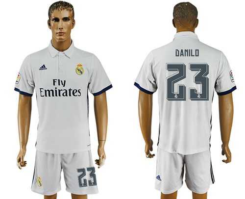 Real Madrid #23 Danilo White Home Soccer Club Jersey