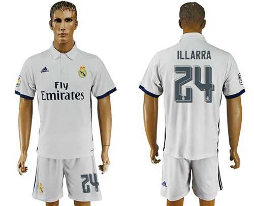 Real Madrid #24 Illarra White Home Soccer Club Jersey