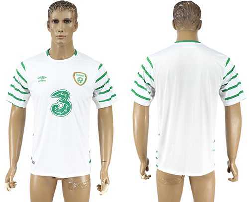 Ireland Blank White Away Soccer Country Jersey