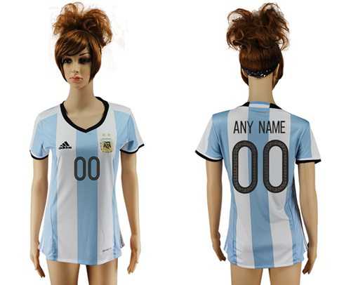 Women's Argentina Personalized Home Soccer Country Jersey