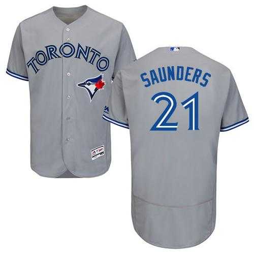 Toronto Blue Jays #21 Michael Saunders Grey Flexbase Authentic Collection Stitched Baseball Jersey