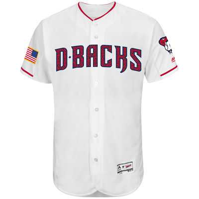 Arizona Diamondbacks Blank White Stitched 2016 Fashion Stars & Stripes Flex Base Baseball Jersey