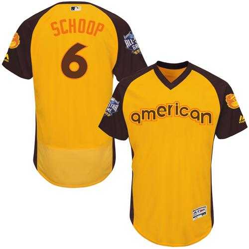 Baltimore Orioles #6 Jonathan Schoop Gold Flexbase Authentic Collection 2016 All-Star American League Stitched Baseball Jersey
