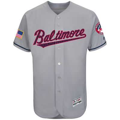 Baltimore Orioles Blank Grey Stitched 2016 Fashion Stars & Stripes Flex Base Baseball Jersey