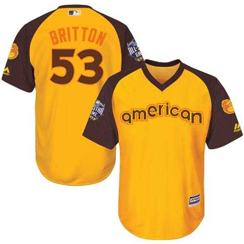 Youth Baltimore Orioles #53 Zach Britton Gold 2016 All-Star American League Stitched Baseball Jersey