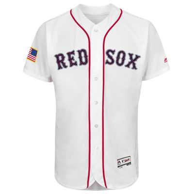 Boston Red Sox Blank White Stitched 2016 Fashion Stars & Stripes Flex Base Baseball Jersey
