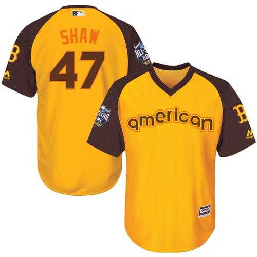 Youth Boston Red Sox #47 Travis Shaw Gold 2016 All-Star American League Stitched Baseball Jersey