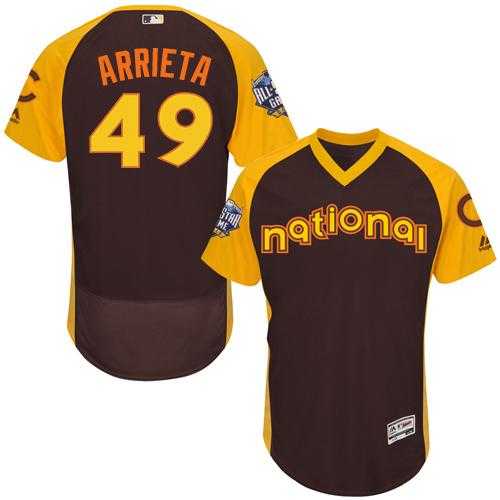 Chicago Cubs #49 Jake Arrieta Brown Flexbase Authentic Collection 2016 All-Star National League Stitched Baseball Jersey