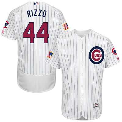 Chicago Cubs #44 Anthony Rizzo White Stitched 2016 Fashion Stars & Stripes Flex Base Baseball Jersey