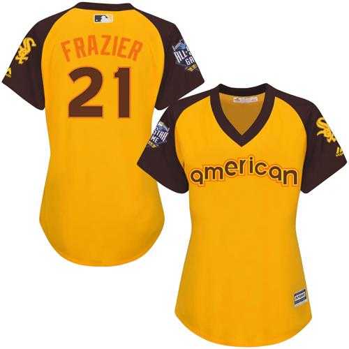 Women's Chicago White Sox #21 Todd Frazier Gold 2016 All-Star American League Stitched Baseball Jersey