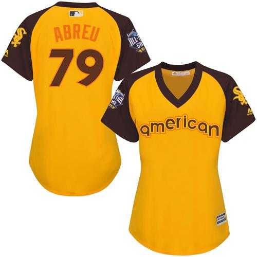 Women's Chicago White Sox #79 Jose Abreu Gold 2016 All-Star American League Stitched Baseball Jersey