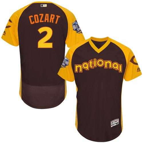 Cincinnati Reds #2 Zack Cozart Brown Flexbase Authentic Collection 2016 All-Star National League Stitched Baseball Jersey