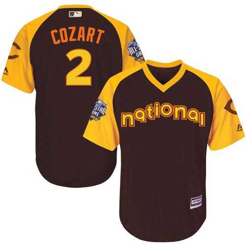 Youth Cincinnati Reds #2 Zack Cozart Brown 2016 All-Star National League Stitched Baseball Jersey