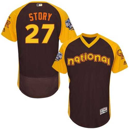 Colorado Rockies #27 Trevor Story Brown Flexbase Authentic Collection 2016 All-Star National League Stitched Baseball Jersey