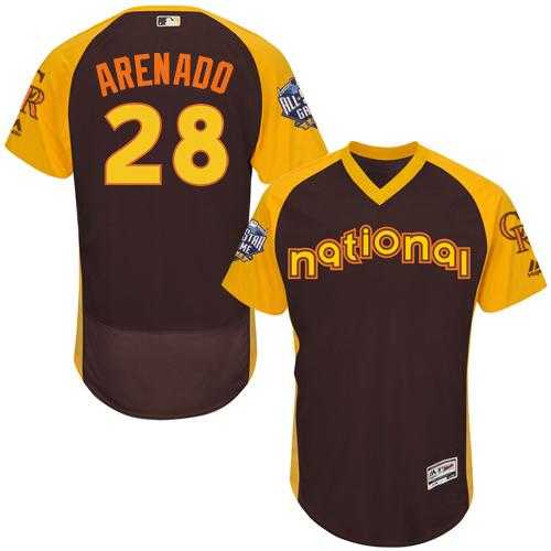 Colorado Rockies #28 Nolan Arenado Brown Flexbase Authentic Collection 2016 All-Star National League Stitched Baseball Jersey