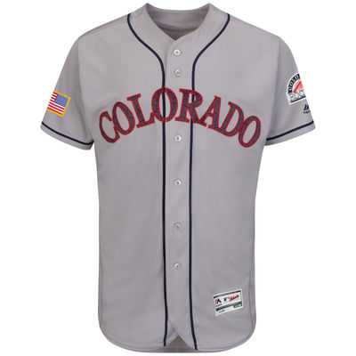 Colorado Rockies Blank Grey Stitched 2016 Fashion Stars & Stripes Flex Base Baseball Jersey