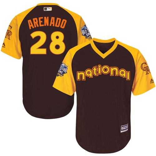 Youth Colorado Rockies #28 Nolan Arenado Brown 2016 All-Star National League Stitched Baseball Jersey