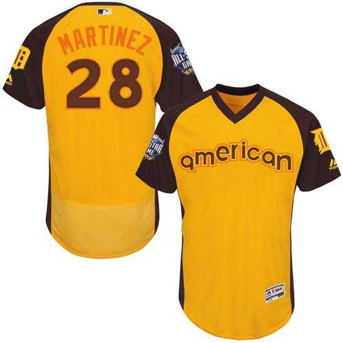 Detroit Tigers #28 J. D. Martinez Gold Flexbase Authentic Collection 2016 All-Star American League Stitched Baseball Jersey