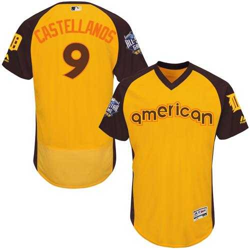 Detroit Tigers #9 Nick Castellanos Gold Flexbase Authentic Collection 2016 All-Star American League Stitched Baseball Jersey