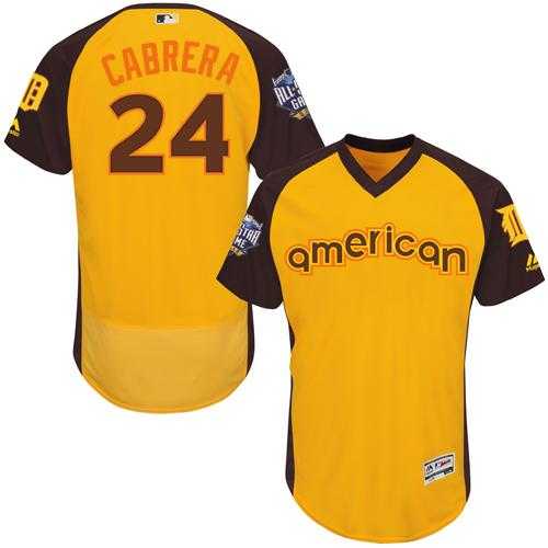 Detroit Tigers Miguel Cabrera Gold Flexbase Authentic Collection 2016 All-Star American League Stitched Baseball Jersey