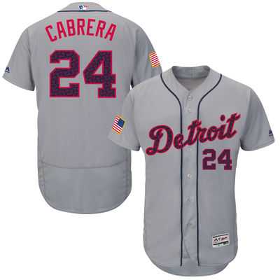 Detroit Tigers #24 Miguel Cabrera Grey Stitched 2016 Fashion Stars & Stripes Flex Base Baseball Jersey