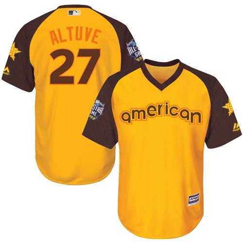 Youth Houston Astros #27 Jose Altuve Gold 2016 All-Star American League Stitched Baseball Jersey