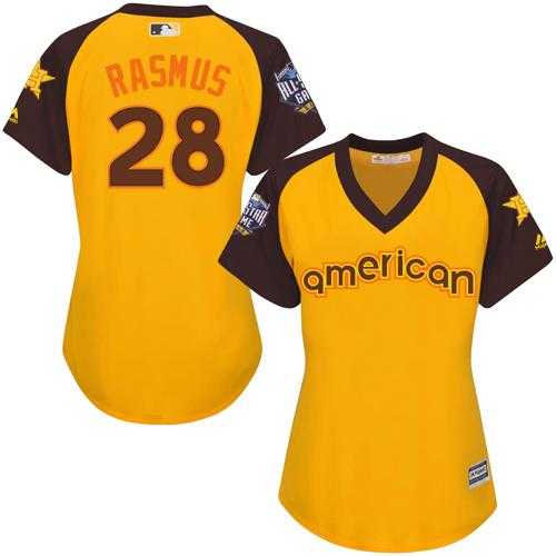 Women's Houston Astros #28 Colby Rasmus Gold 2016 All-Star American League Stitched Baseball Jersey
