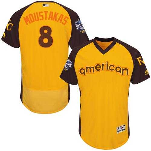 Kansas City Royals #8 Mike Moustakas Gold Flexbase Authentic Collection 2016 All-Star American League Stitched Baseball Jersey