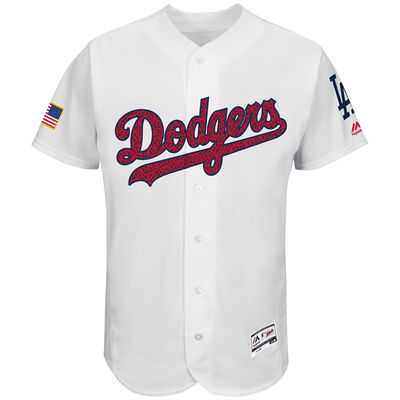 L.A. Dodgers Blank White Stitched 2016 Fashion Stars & Stripes Flex Base Baseball Jersey