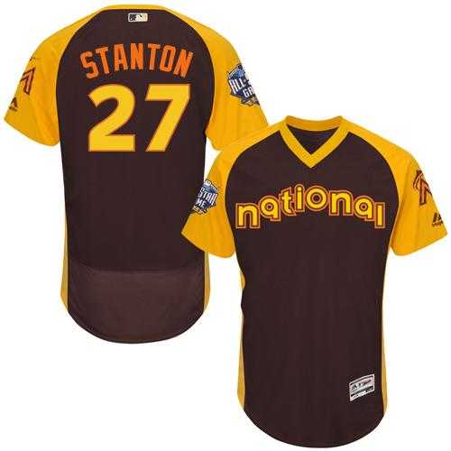 Miami Marlins #27 Giancarlo Stanton Brown Flexbase Authentic Collection 2016 All-Star National League Stitched Baseball Jersey