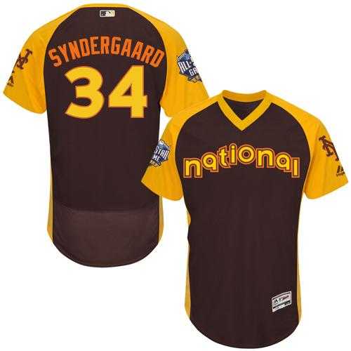 New York Mets #34 Noah Syndergaard Brown Flexbase Authentic Collection 2016 All-Star National League Stitched Baseball Jersey