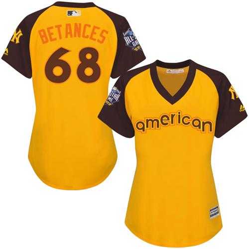 Women's New York Yankees #68 Dellin Betances Gold 2016 All-Star American League Stitched Baseball Jersey