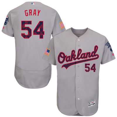 Oakland Athletics #54 Sonny Gray Grey Stitched 2016 Fashion Stars & Stripes Flex Base Baseball Jersey