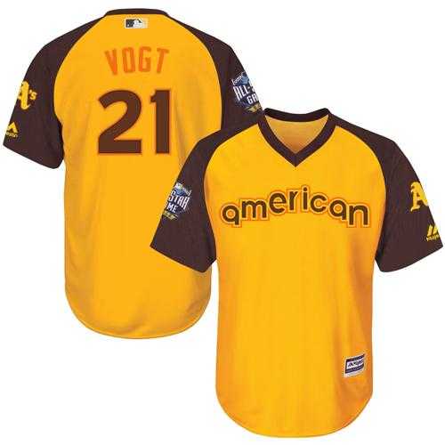 Youth Oakland Athletics #21 Stephen Vogt Gold 2016 All-Star American League Stitched Baseball Jersey