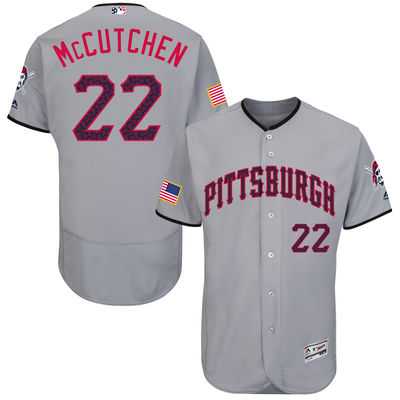 Pittsburgh Pirates #22 Andrew McCutchen Grey Stitched 2016 Fashion Stars & Stripes Flex Base Baseball Jersey