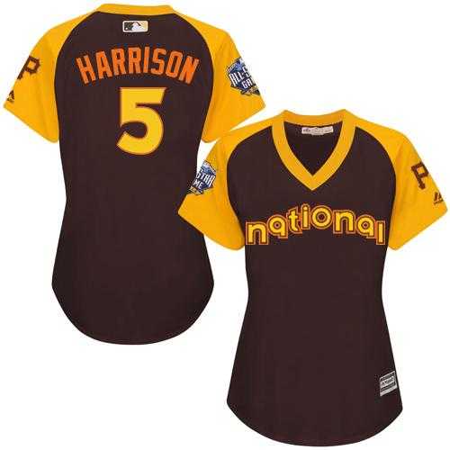 Women's Pittsburgh Pirates #5 Josh Harrison Brown 2016 All-Star National League Stitched Baseball Jersey